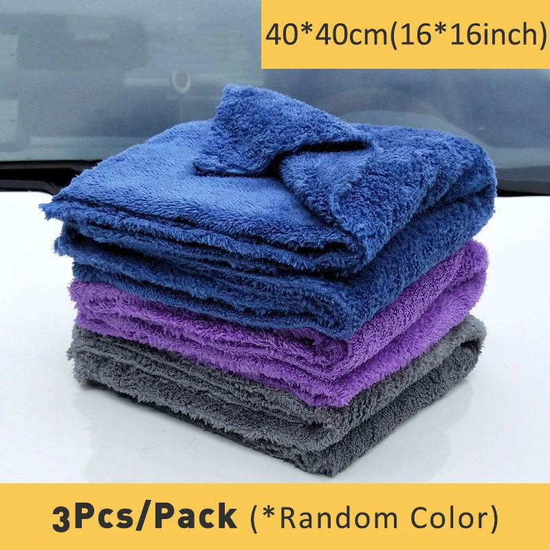 3/5/10pcs Car Wash Microfiber Towel Cleaning Drying Car Polishing Cloth Soft Edgeless Car Detailing Waxing Towel 40X40CM 350GSM