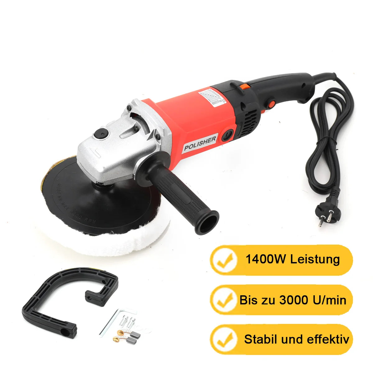 230V 1400 W Adjustable Speed Car polishing machine Electric cars Polisher Waxing Machine for Automobile Furniture