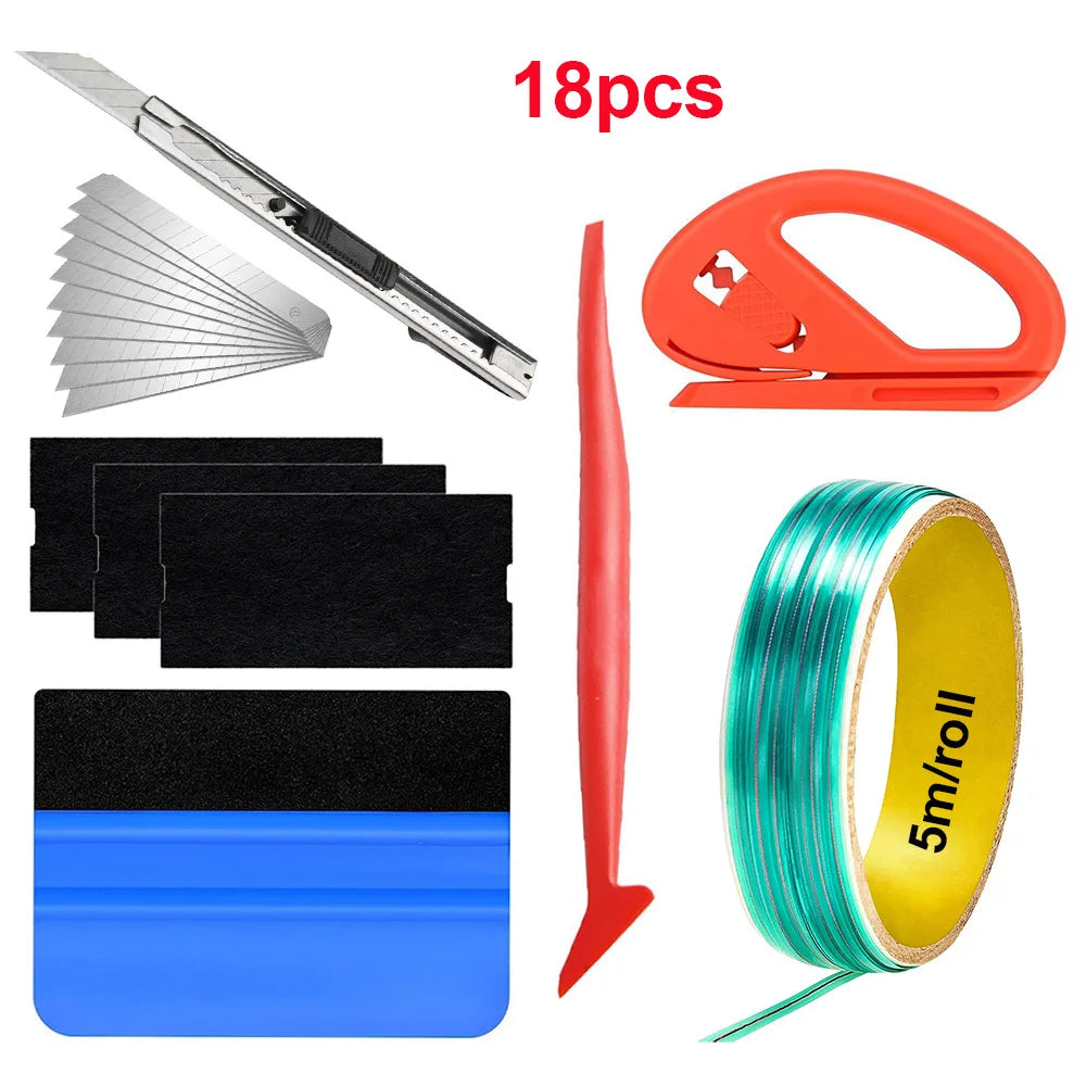 Car Wrapping Tools Kit Finish Line Vinyl Wrap Cutting Kit Window Film Tinting Tool Auto Foil Set Vinyl Tint Squeegee Scraper
