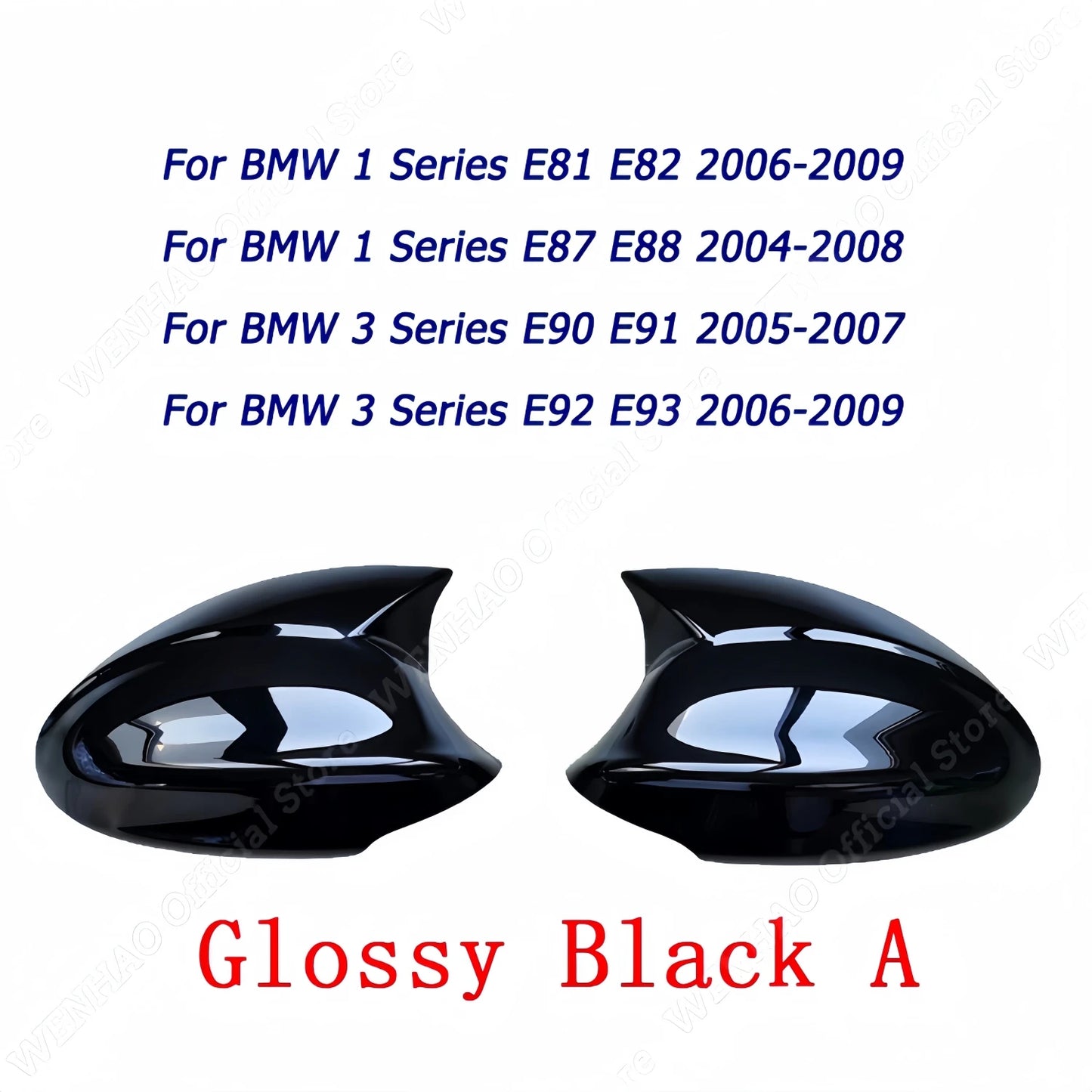 2Pcs Gloss Black Side Rearview Mirror Covers For BMW E90 E91 2005-2011 E92 E93 2006-2013 E81 E82 E88 E87 E88 Car Exterior Parts