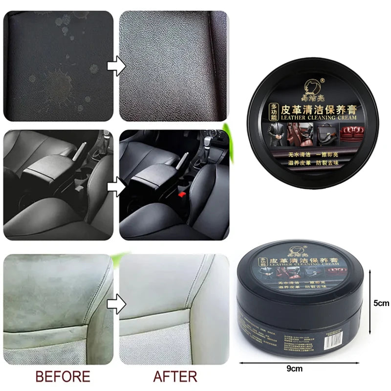 Genuine Leather Car Seat Conditioner Multi-Purpose Leather Care Agent Stain-Removing & Revitalizing Seat Cleaner Auto Parts