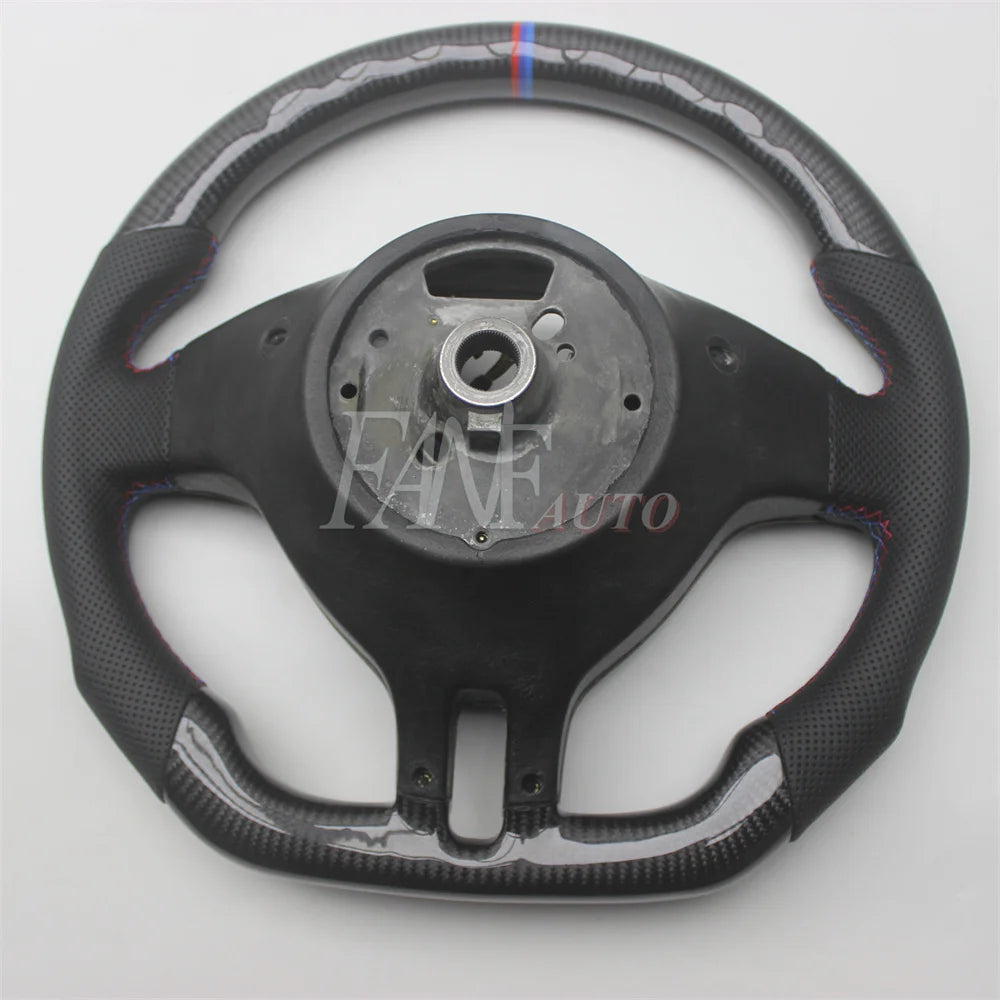 Replacement Real Carbon Fiber Steering Wheel with Leather for BMW E46 3 Series 1997-2006