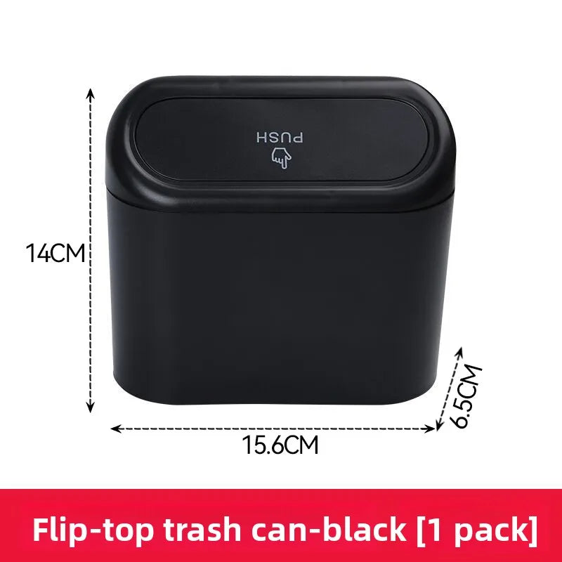 For Hyundai Grandeur GN7 KONA Electric SX2 2023~2025 Car Trash Bin Black Square Pressing Portable Trash Can Interior Accessories