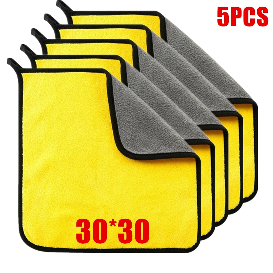1/2/6pcs Microfiber Cleaning Towel Car Cleaning Cloths Professional Detailing Car Drying Microfiber Towel Wash Towel Accessories