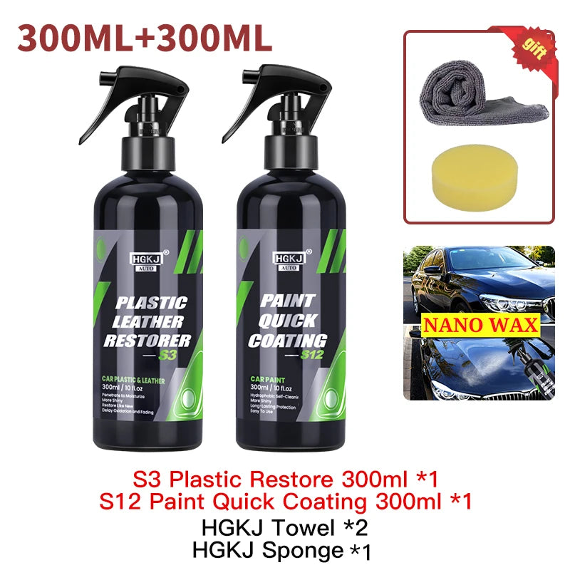 Interior Detailer Hgkj S3 Plastic Leather Restorer Quick Coat For Car Interior Refurbish Seat Leather Renovator Conditioner
