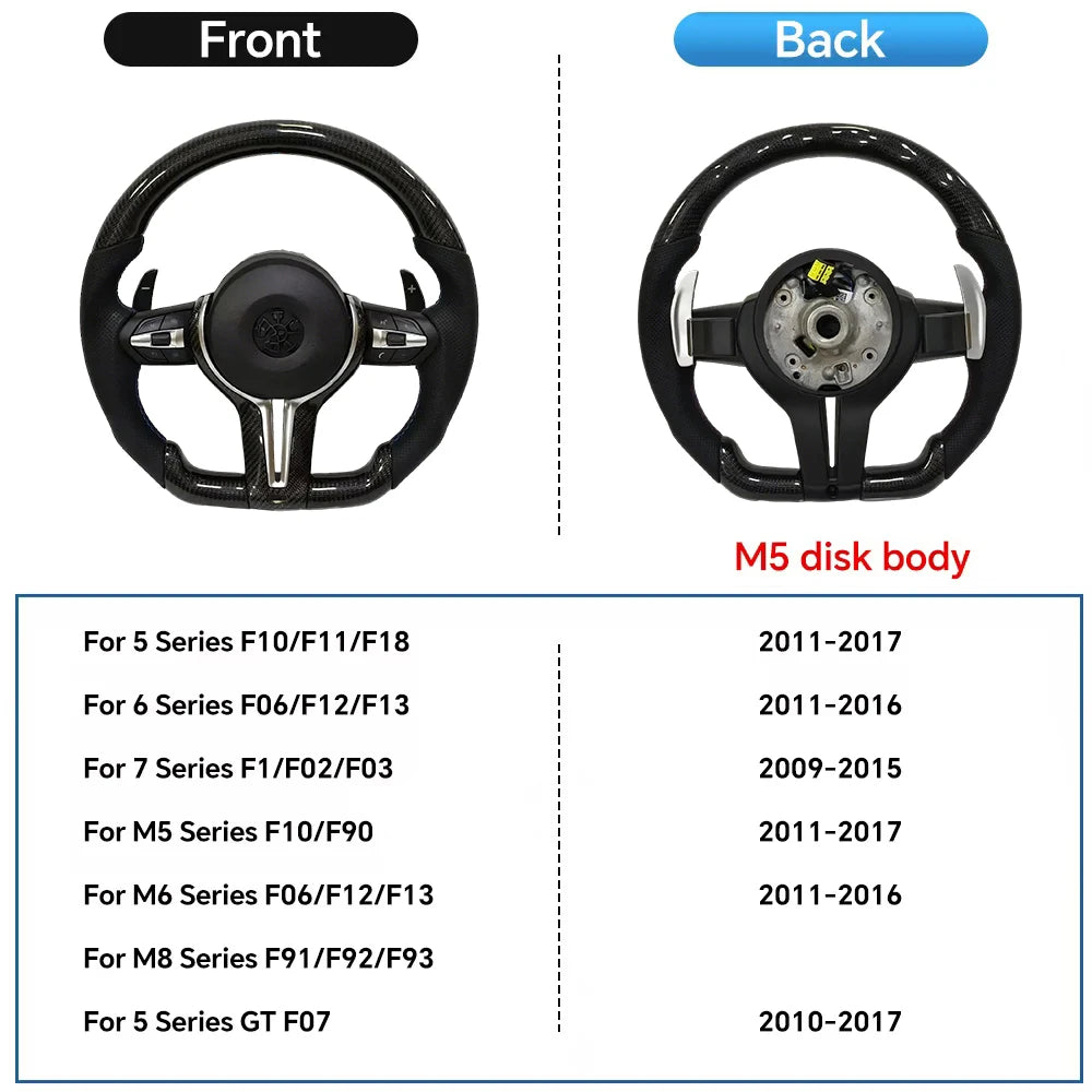 Suitable For BMW F10 F11 F20 F21 F30 F31 F34 F32 F33 F36 F22 F23 M3 M5 X5 X6 E70 E90 E87 E84 Carbon Fiber M Sport Steering Wheel