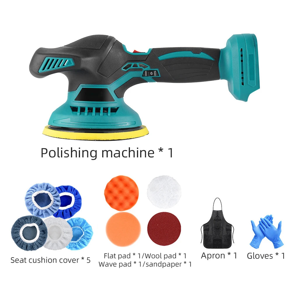 21V Cordless Car Polisher Wireless Car Polishing Machine 6 Gears Adjustment Electric Polish Power Tools For Makita Battery