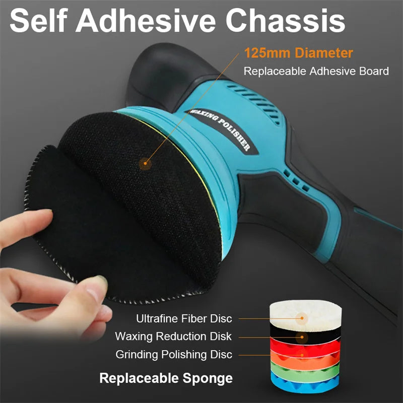 8 Gears 380W Cordless Car Polisher 12V Lithium Electric Polishing Waxing Machine For Repairing Scratches Wireless Sander Polish