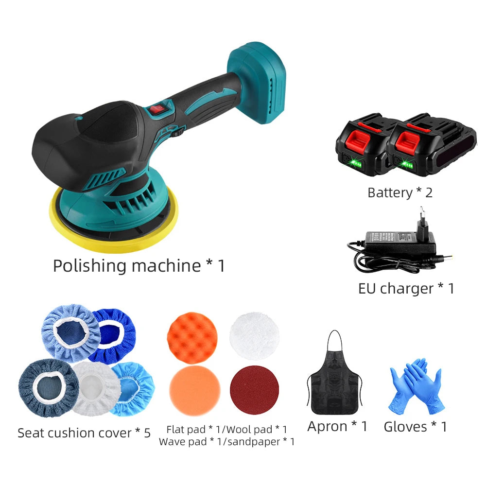 Cordless 6 Gears Electric Car Polisher Electric Polishing pot Tool Cordless Auto Polish wating Machine For Makita 21V Battery