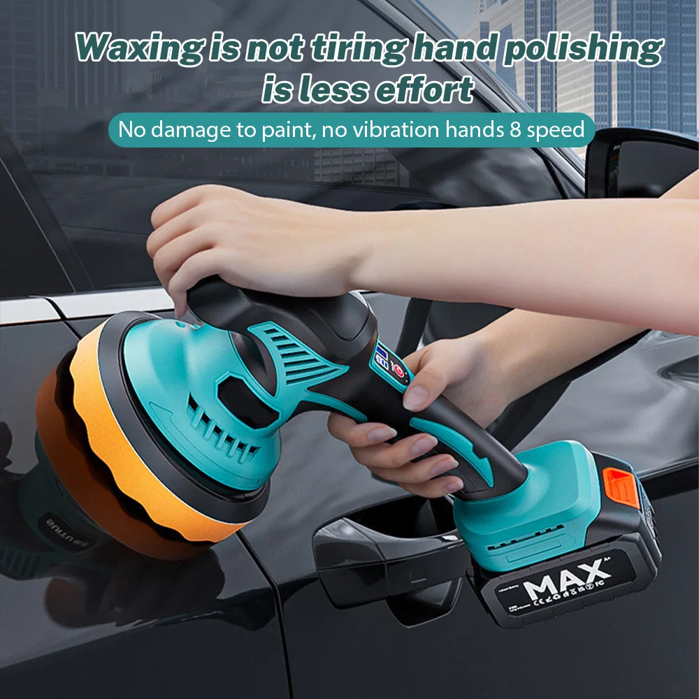 6000RPM Cordless Polisher 8 Gears Rechargeable Car Polishing Machine Electric Rotary Tool For Makita 21V Battery