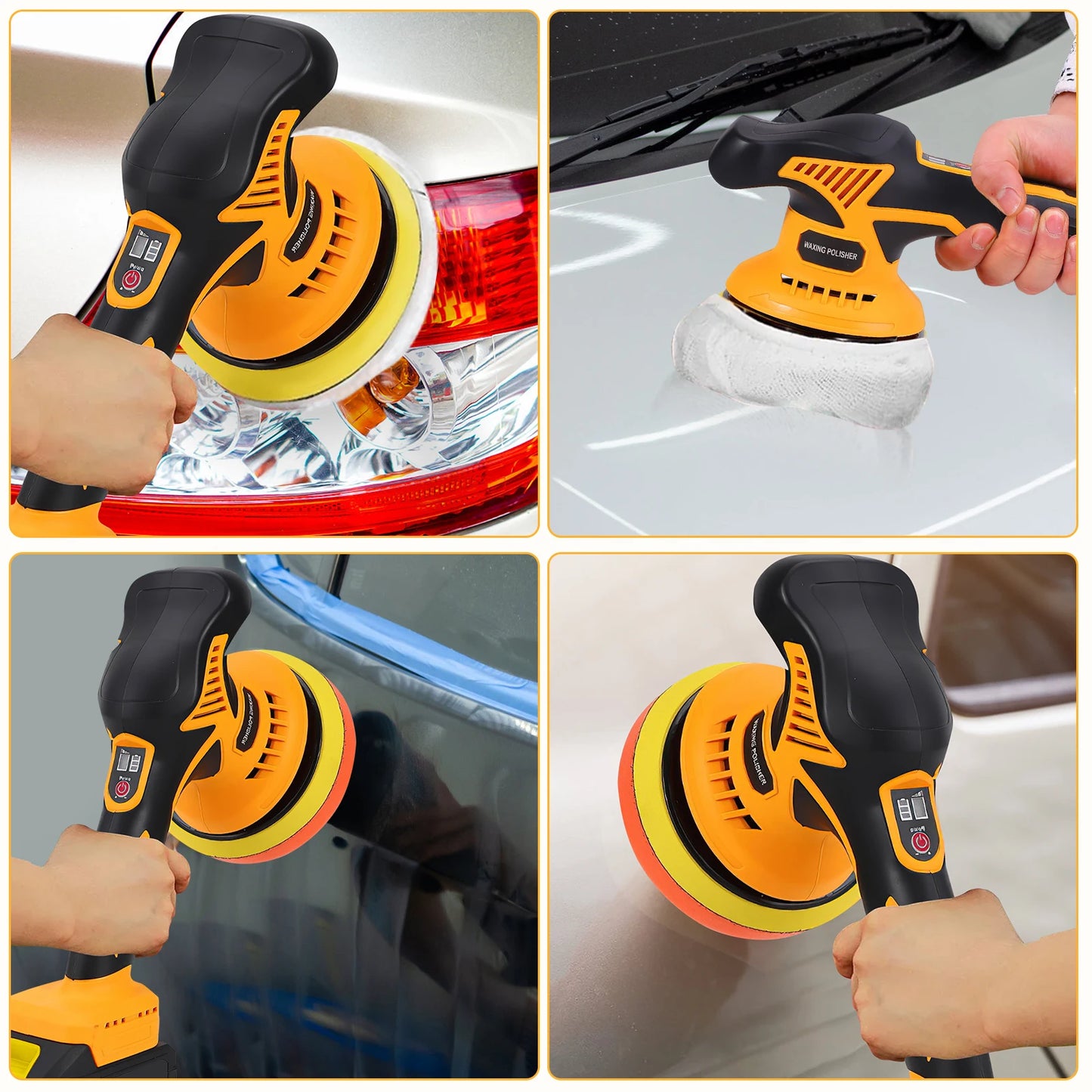 6000RPM 8 Gears Digital Display Cordless Electric Polisher Car Polishing Waxing Sanding Machine For Makita 21V Battery