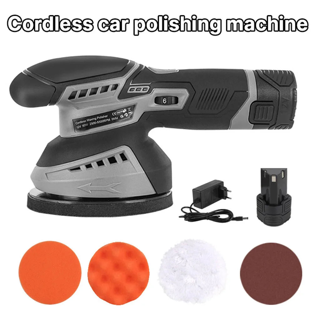 Cordless 12V Car Polisher 6 SpeedElectric Polisher Automobile Car Polishing Sealing Glaze Machine Fit with Lithium Battery