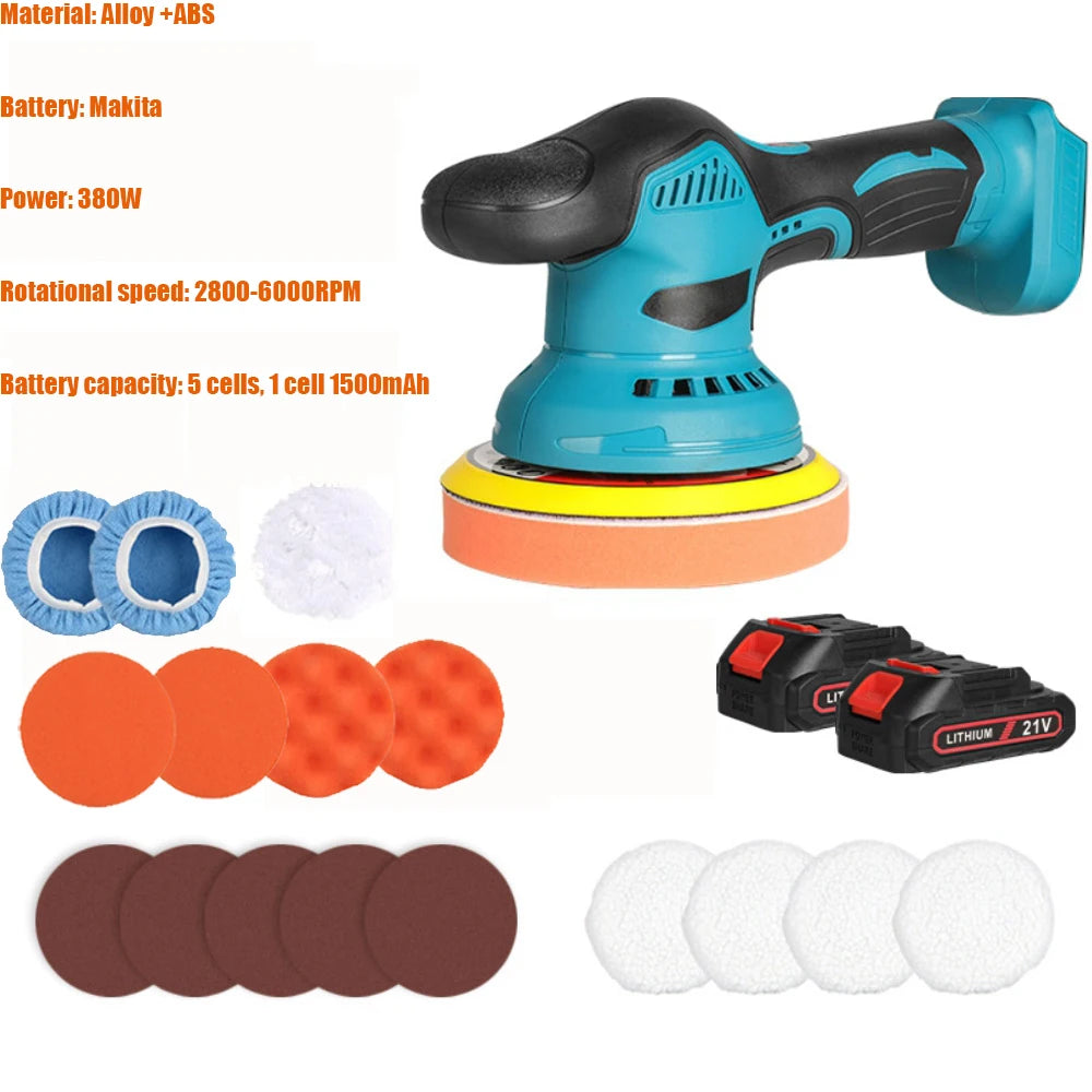 Cordless 6 Gears Electric Car Polisher Electric Polishing pot Tool Cordless Auto Polish wating Machine For Makita 21V Battery