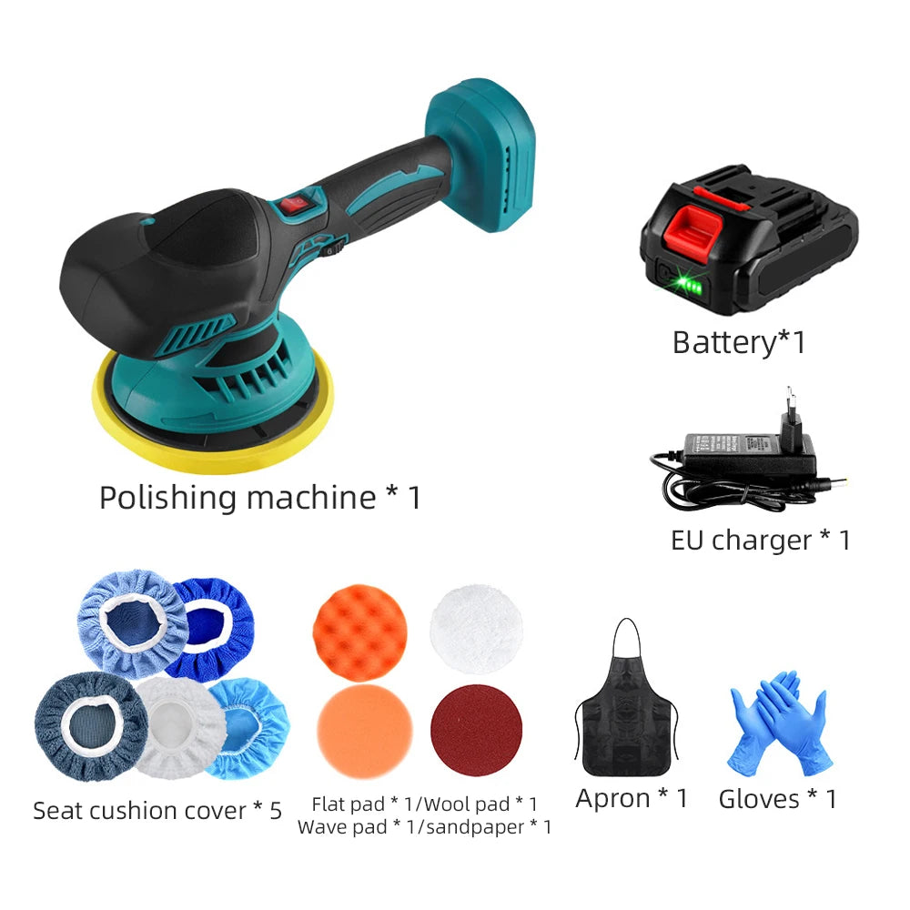 Cordless 6 Gears Electric Car Polisher Electric Polishing pot Tool Cordless Auto Polish wating Machine For Makita 21V Battery