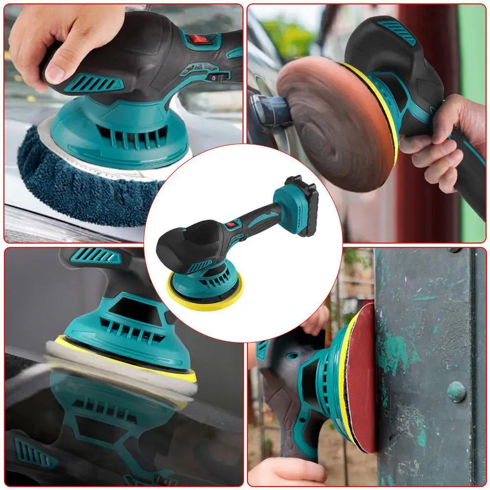 21V Cordless Car Polisher Wireless Car Polishing Machine 6 Gears Adjustment Electric Polish Power Tools For Makita Battery