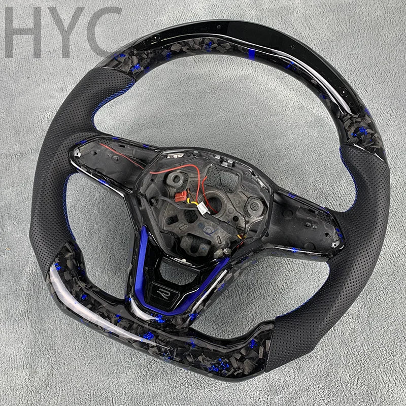 For Volkswagen  Golf 8 GTI R Line MK8 Scirocco GTS R 2018 2019 2020 2021 2022 2023 LED Forged Carbon Fiber Steering Wheel