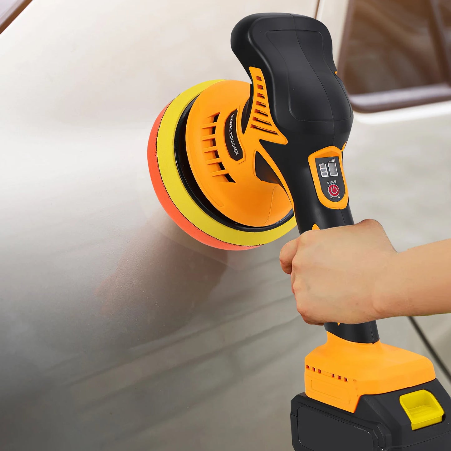 6000RPM 8 Gears Digital Display Cordless Electric Polisher Car Polishing Waxing Sanding Machine For Makita 21V Battery