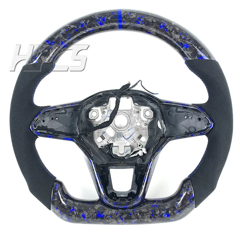 For Volkswagen  Golf 8 GTI R Line MK8 Scirocco GTS R 2018 2019 2020 2021 2022 2023 LED Forged Carbon Fiber Steering Wheel