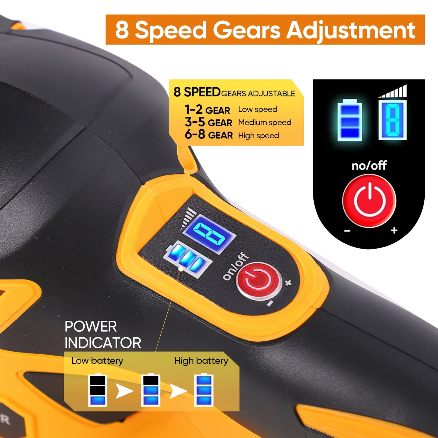 6000RPM 8 Gears Digital Display Cordless Electric Polisher Car Polishing Waxing Sanding Machine For Makita 21V Battery