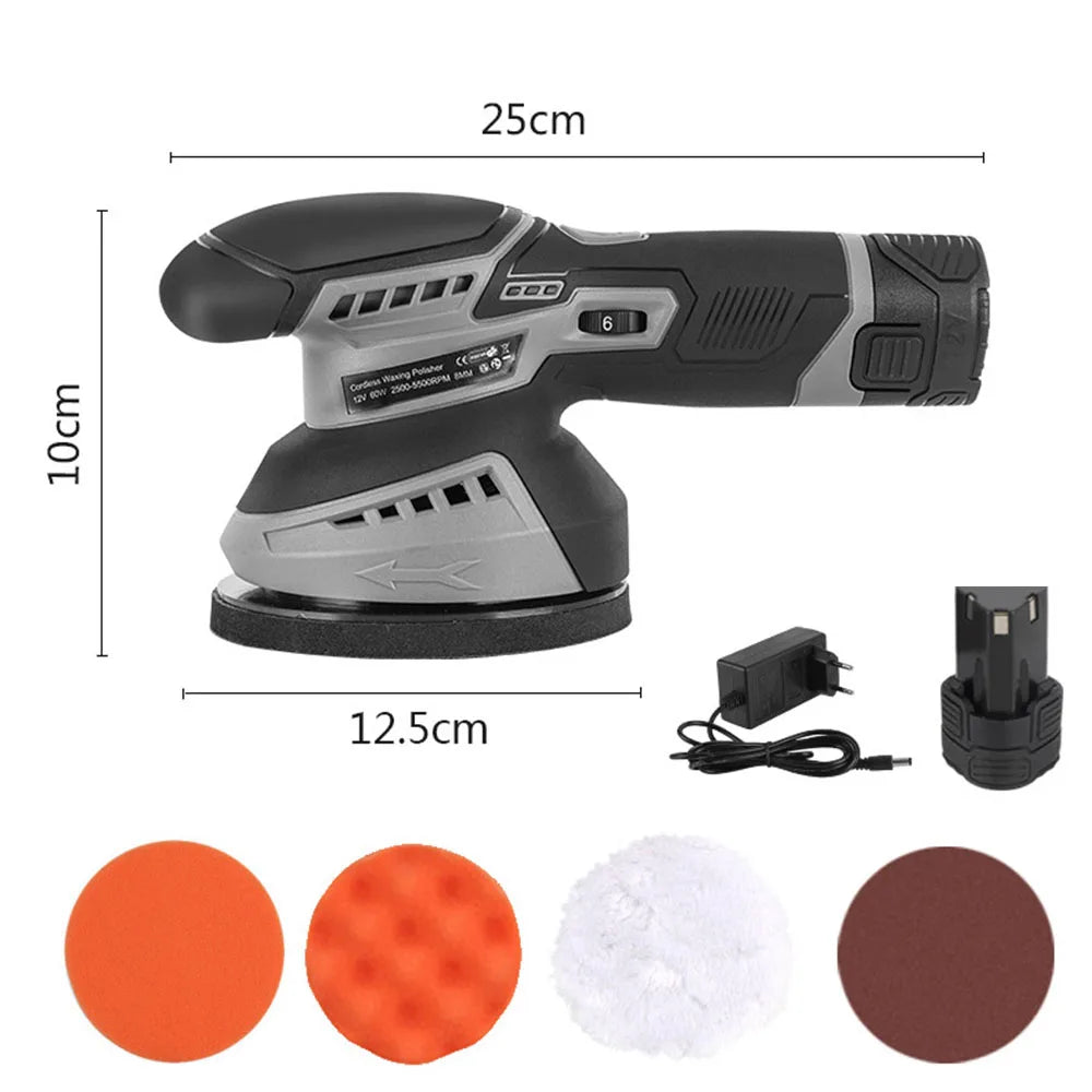 Cordless 12V Car Polisher 6 SpeedElectric Polisher Automobile Car Polishing Sealing Glaze Machine Fit with Lithium Battery