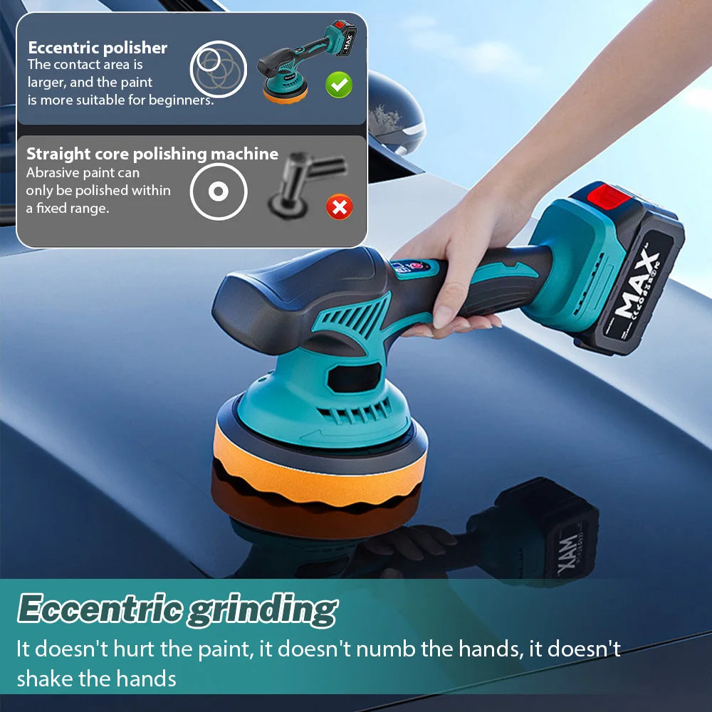 6000RPM Cordless Polisher 8 Gears Rechargeable Car Polishing Machine Electric Rotary Tool For Makita 21V Battery