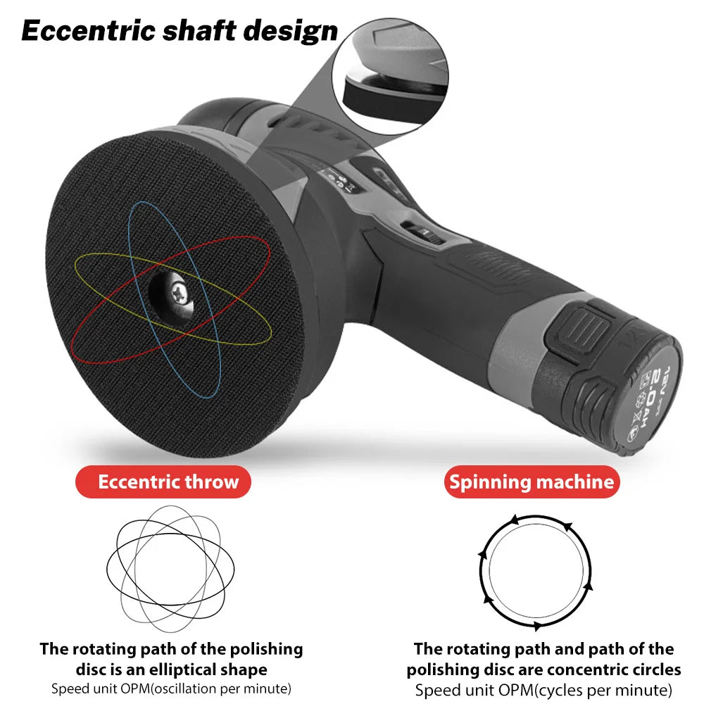 Cordless 12V Car Polisher 6 SpeedElectric Polisher Automobile Car Polishing Sealing Glaze Machine Fit with Lithium Battery