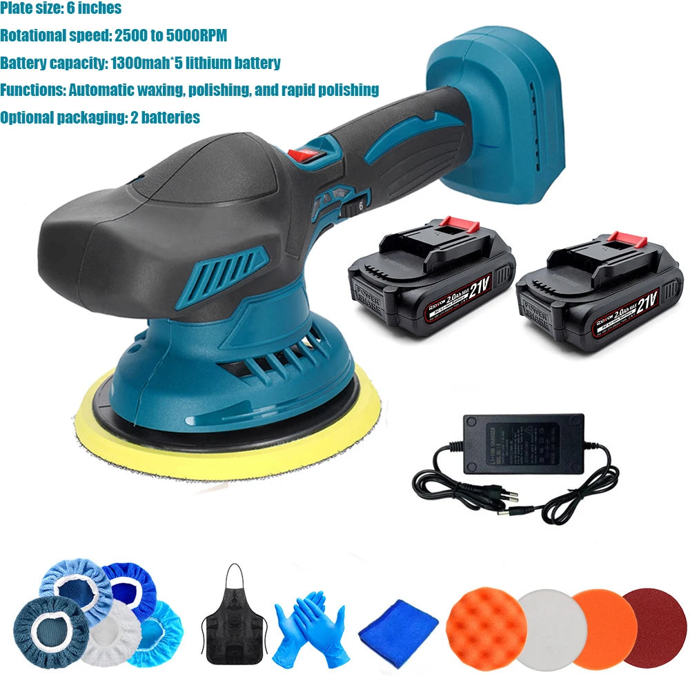Cordless 6 Gears Electric Car Polisher Electric Polishing pot Tool Cordless Auto Polish wating Machine For Makita 21V Battery