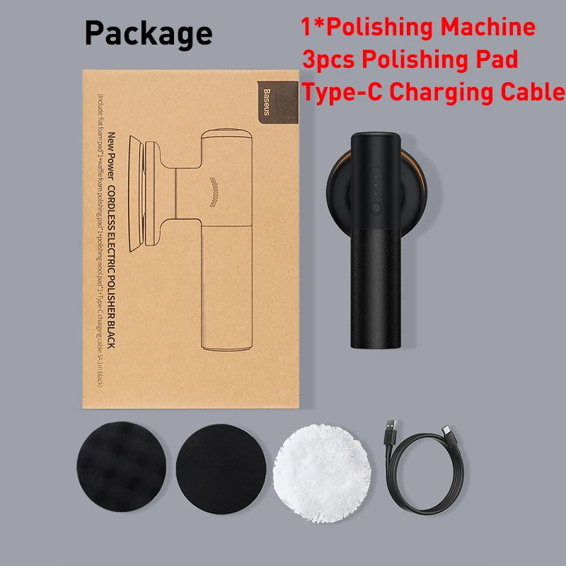 Baseus Car Polisher Machine Wireless Electric Polishing Wax Tool Adjustable Speed Cordless Auto Polish Waxing Machine
