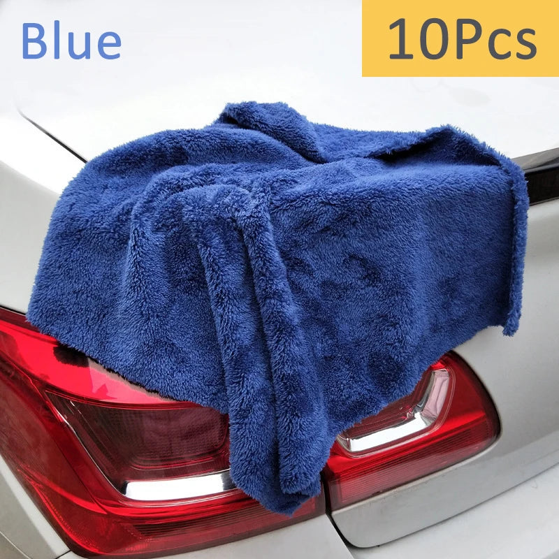 3/5/10pcs Car Wash Microfiber Towel Cleaning Drying Car Polishing Cloth Soft Edgeless Car Detailing Waxing Towel 40X40CM 350GSM