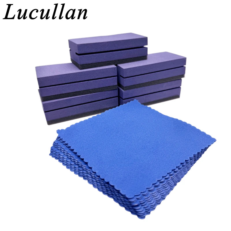 Lucullan Purple Ceramic Coating Applicator With Dark Blue Suede Clothes Perfect Kit For Car Ceramic Coating