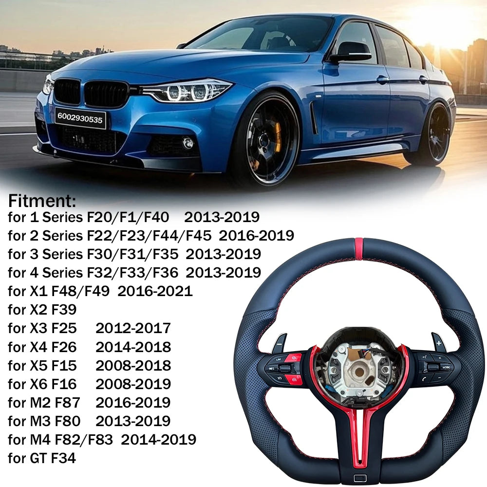 Red style  Flame Demon， Steering Wheel For Bmw F30 F10 F31 F20 F25 F22 F36 F33 F32 F80 F82 F11 F18 F01 F90 E90 Steering