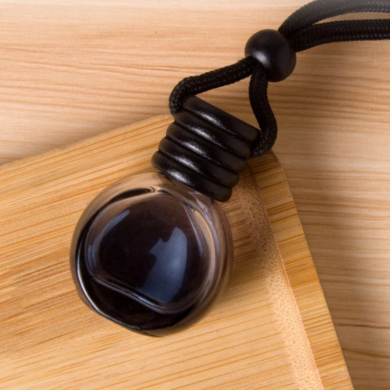 1Psc Black Cap Dyed Square Cap Empty Bottle Car Essential Oil Diffuser Fragrance Air Freshener Scent Perfume Bottle Ornament