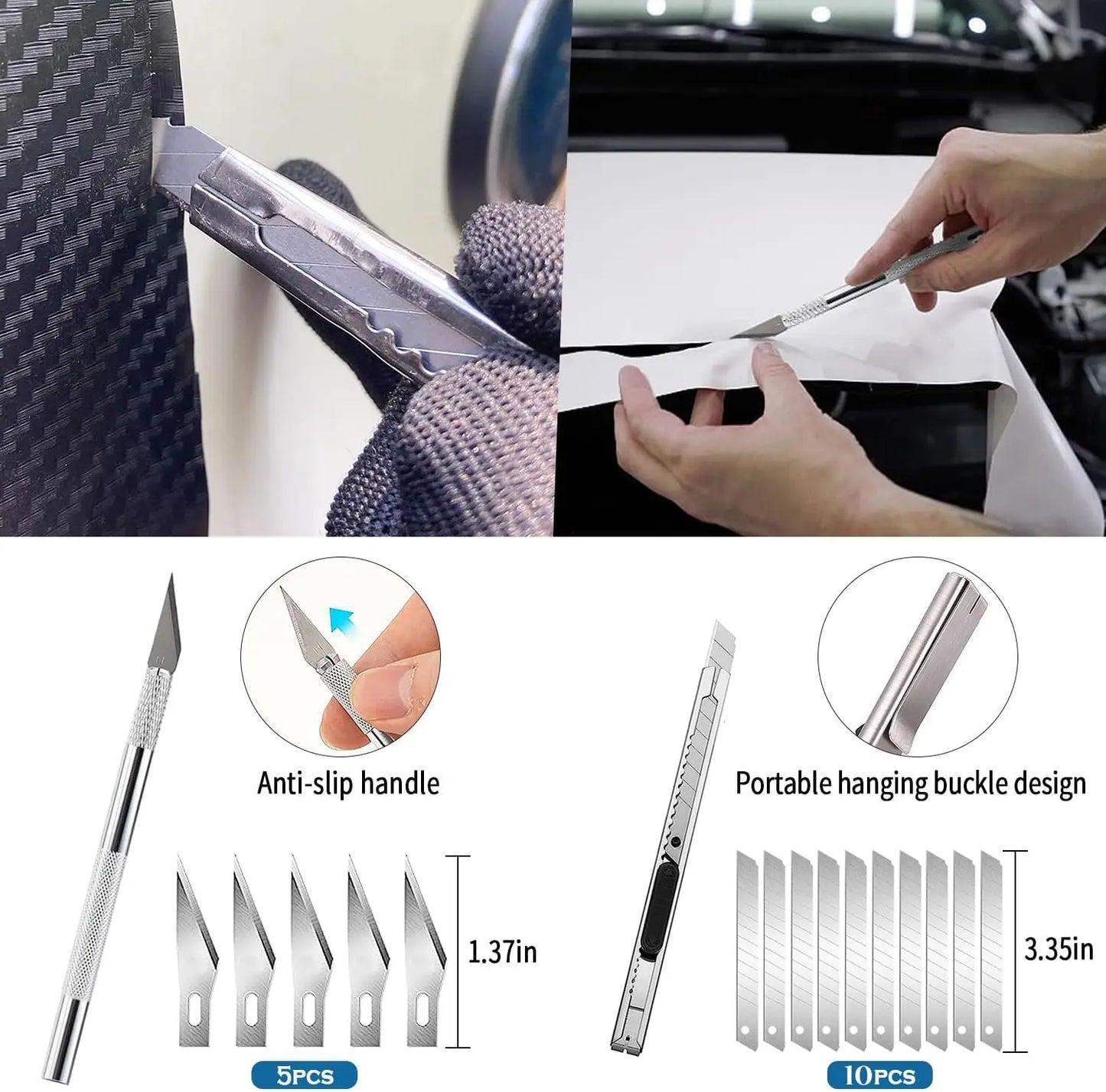 Car Wrapping Tools Kit Finish Line Vinyl Wrap Cutting Kit Window Film Tinting Tool Auto Foil Set Vinyl Tint Squeegee Scraper