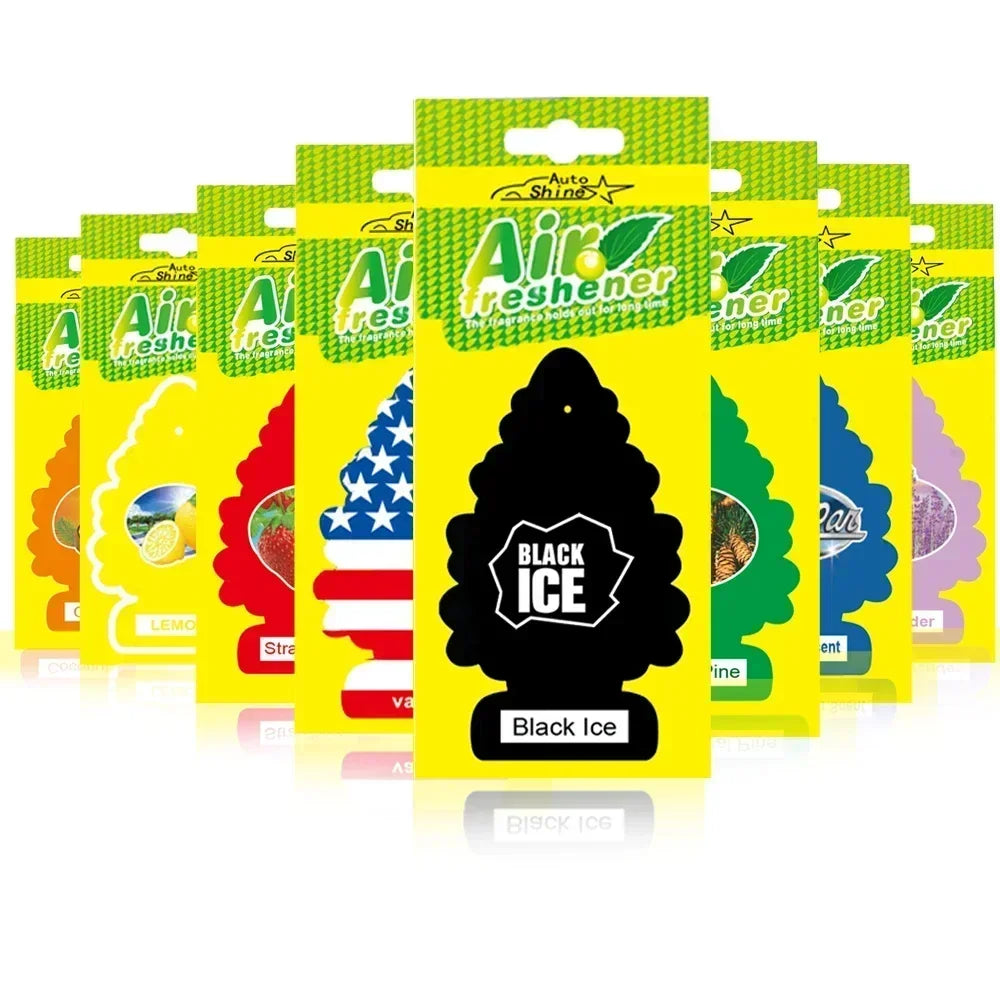 3-80pcs Christmas Tree Car Air Freshener Natural Scented Tea Paper Hanging Fragrance for Home and Auto Interior