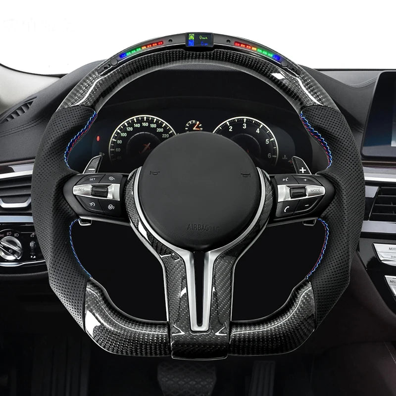 M performance Carbon Fiber LED Steering Wheel For BMW F30 F32 F36 F10 F20 F22 F06 F07 F15 F01 F80 F82 E46 E60 E90 M3 M4 M5 M6 M7