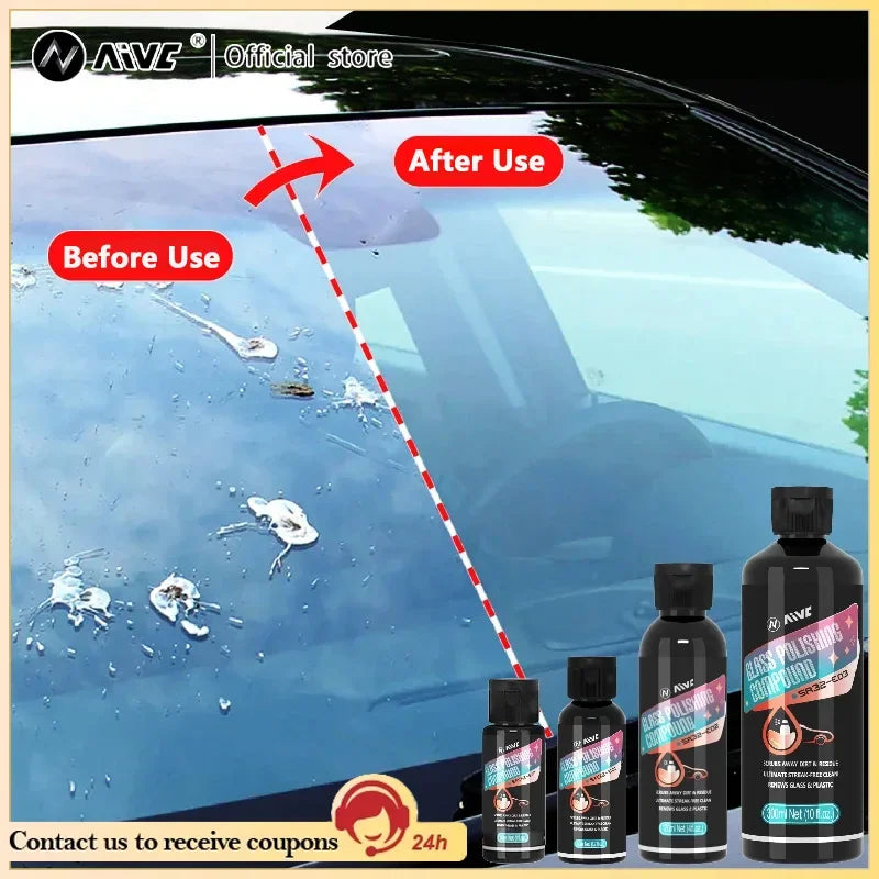 AIVC Glass Polishing Compound Car Windshield Oil Film Remover Deep Cleaner Paste Film Removal Cream Clear Window Auto-Detailing