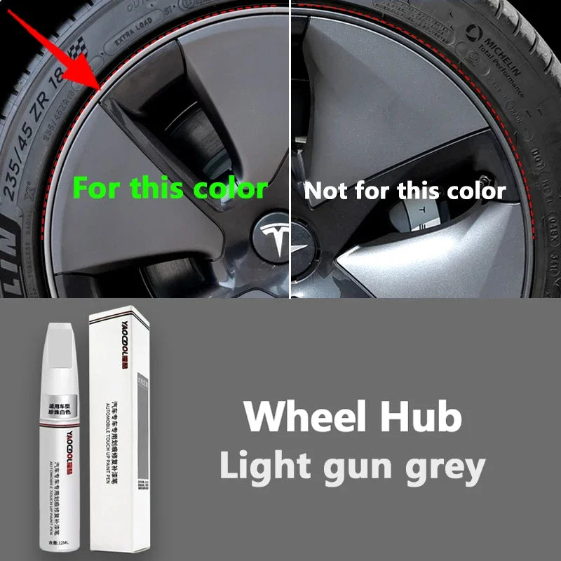 Suitable for Tesla paint retouching pen Pearl white deep sea Blue Tesla wheel repair special retouching pen set