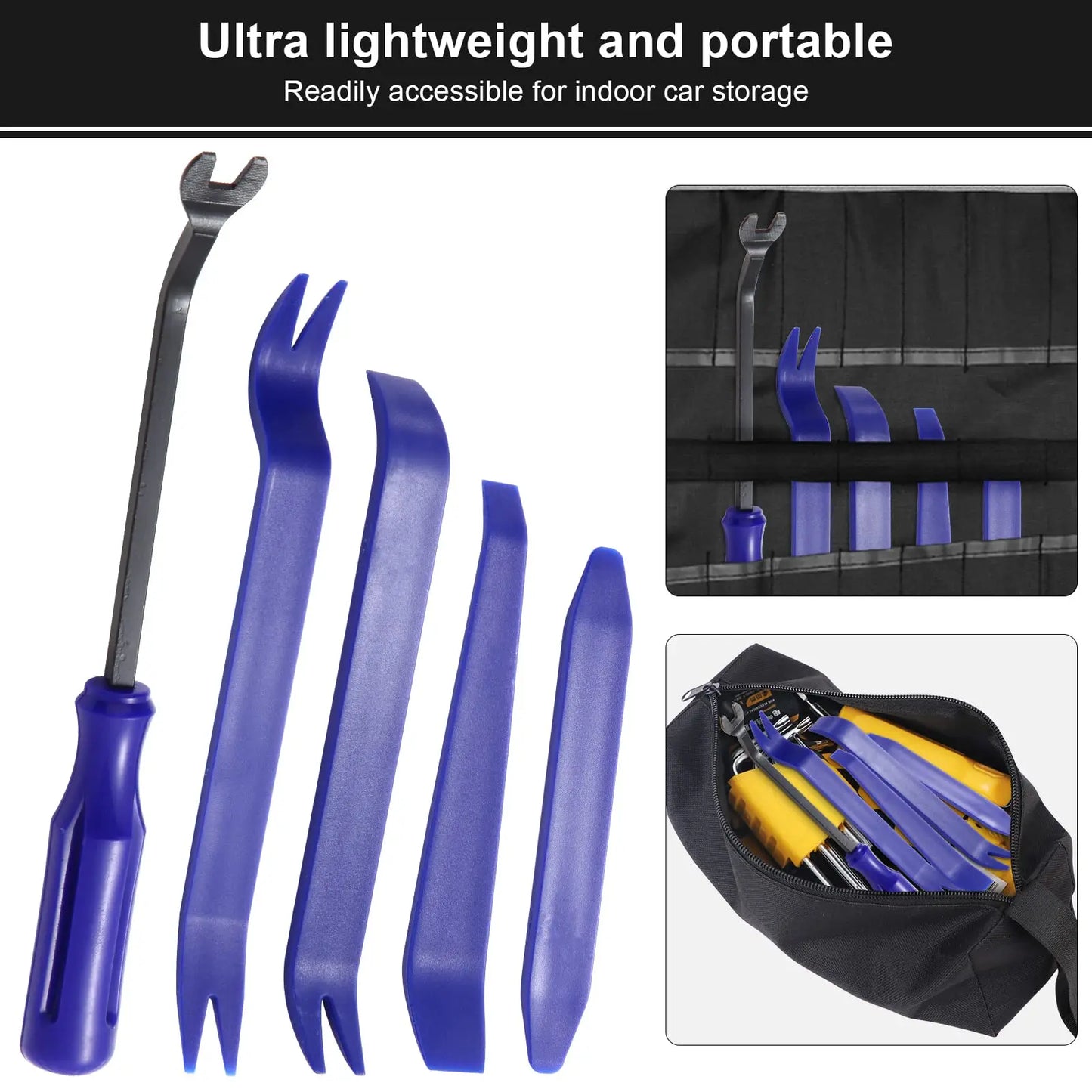 Car Trim Removal Kits Auto Panel Disassembly Tools Vehicle Door Clip Crowbar Car Plastic Radio Rivet Removal Repairing Pry Sets