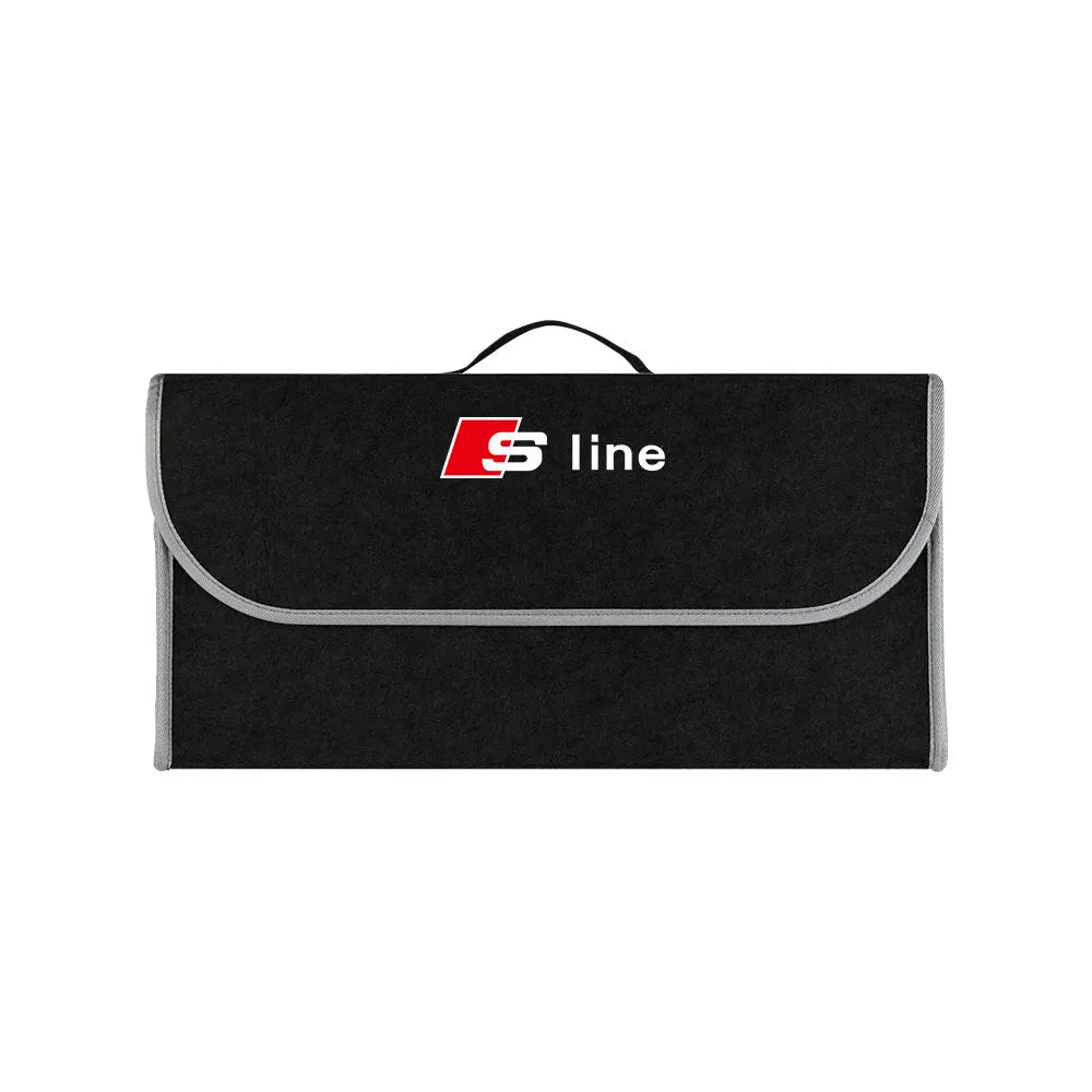 Car Emblem Trunk Organizer Storage Box Auto Interior Stowing Tidying Accessories For Audi SlineA4 B8 A3 8P A6 C7 8V B6 B7 TT RS