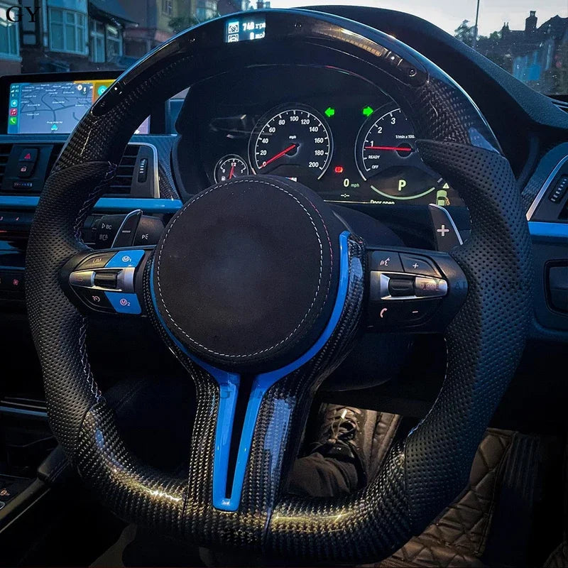 LED Steering Wheel Carbon Fiber Fit For BMW M1 M2 M3 M4 M5 M6 F30 F10 F15 F16 F32 F80 F82 3 4 5 6 X3 X5 Customized Sport Wheel