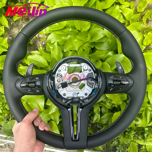 Suitable for BMW F10 F20 F30 F31 F80 M1 M2 M3 E70 E90 all leather Black Knight steering wheel, newly upgraded