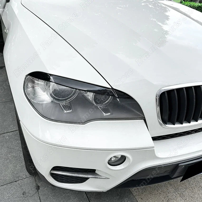 Car Front Headlight Eyebrows Eyelid Lid Trim Lamp Cover Sticker for BMW X5 E70 30d 48i 30i 35d 40d 30d 50i 35i M50d 2006-2013