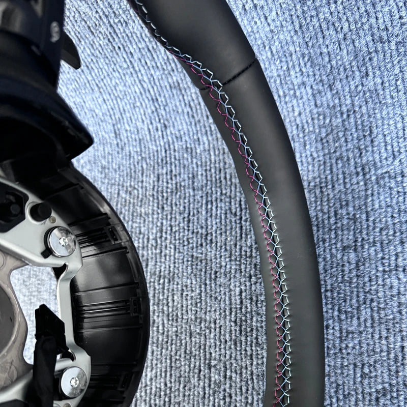 New upgraded full leather black steering wheel suitable for BMW 430i F30 F15 F16 F20 F21 F25 F26 M5 F10 F11 F06 F07 F12 F13 F01