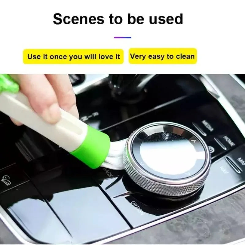 Double Ended Mini Dust Blind Cleaner, Car Vent Window Blind Detail Brush, Keyboard Cleaner, Hand Held Magic Brush Blind Duster