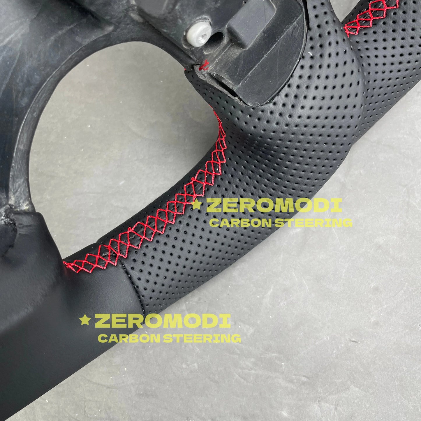 Leather Sport Steering Wheel For VW Golf 3 III GTI Flat Bottom