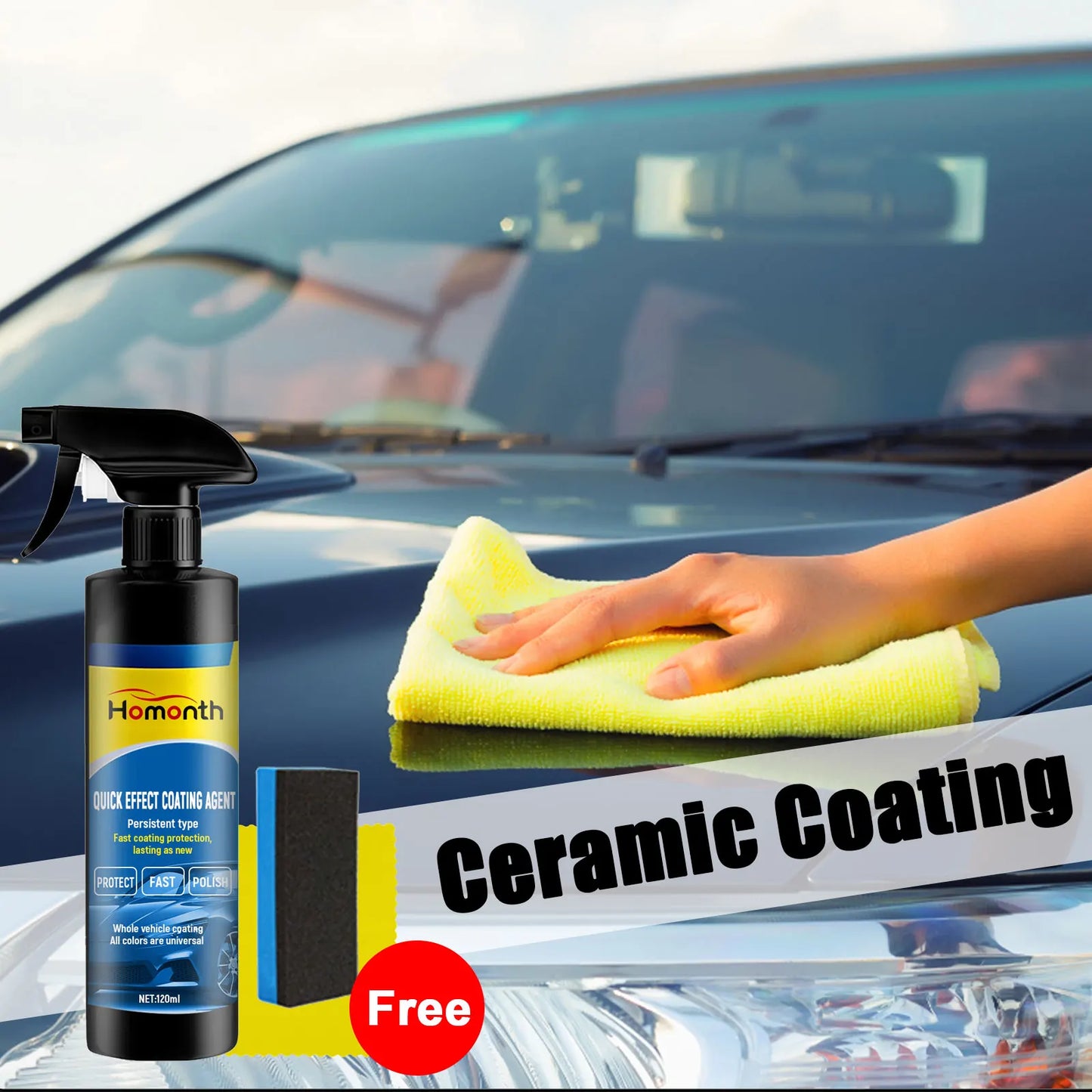 Homonth Car Ceramic Nano Coating Liquid Coatin Auto Scratch Remover Nanos Spray Hydrophobic Layer Polishing Paint Coating Agent