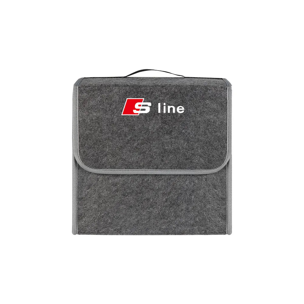 Car Emblem Trunk Organizer Storage Box Auto Interior Stowing Tidying Accessories For Audi SlineA4 B8 A3 8P A6 C7 8V B6 B7 TT RS