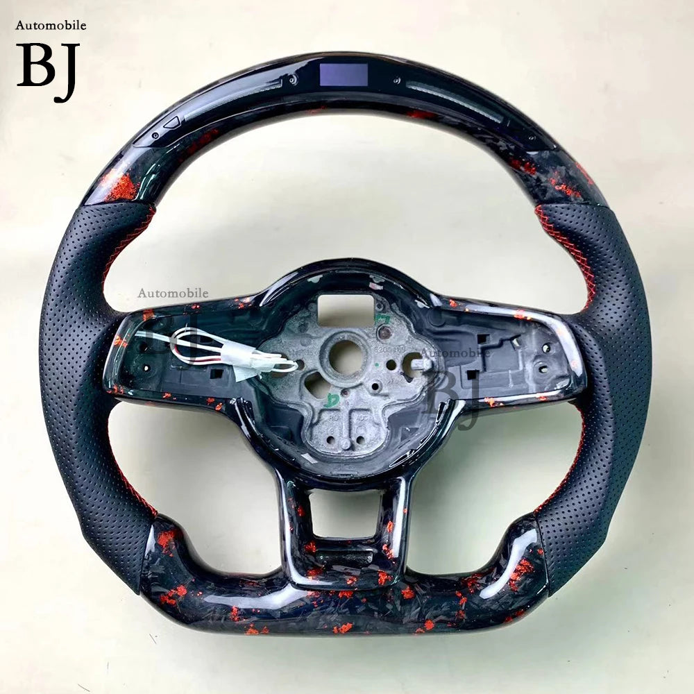 Fit For VW Carbon Fiber LED Steering Wheel Volkswagen Golf 7 MK7 Mk7.5 GTI Scirocco Polo GTS R Line  Customized Racing Wheel