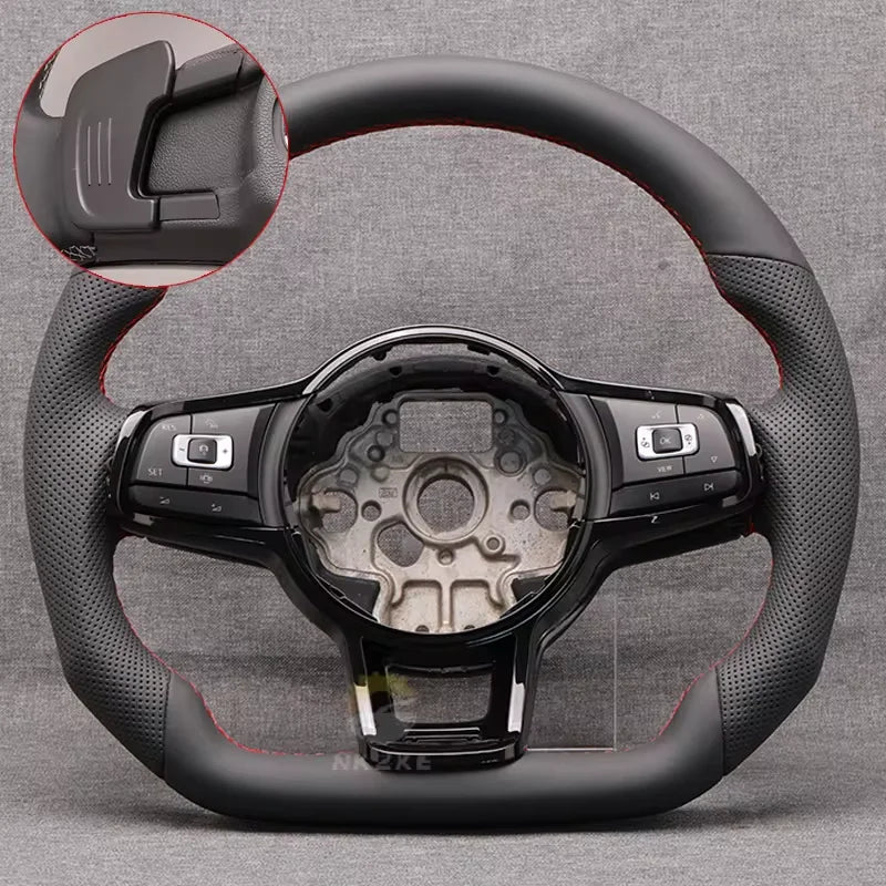 Steering Wheel For Golf 7 7.5 GTI MK7, Equipped With Shift Paddles And Buttons, Black Frame, Car Accessories