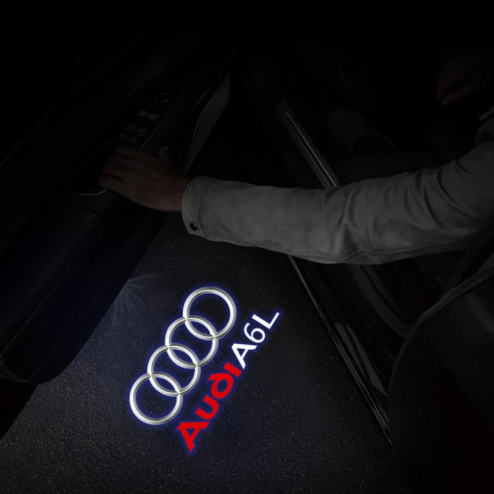 LED Car Door Logo Welcome Light Laser Projector Lamp For Audi Sline S3 S4 S5 S6 S7 RS Quattro Q7 Q5 Q3 A4 B8 8P A3 A6 C7 A5 A6L